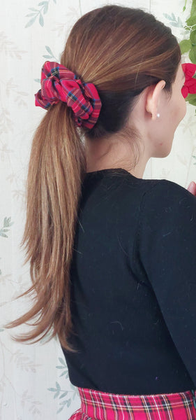 Tartan scrunchies