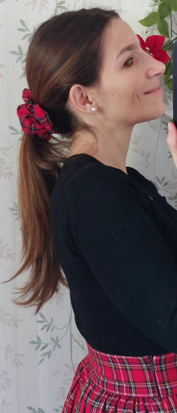 Tartan scrunchies