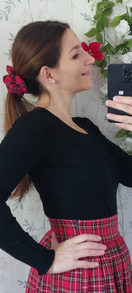 Tartan scrunchies