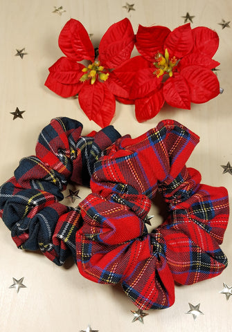 Tartan scrunchies